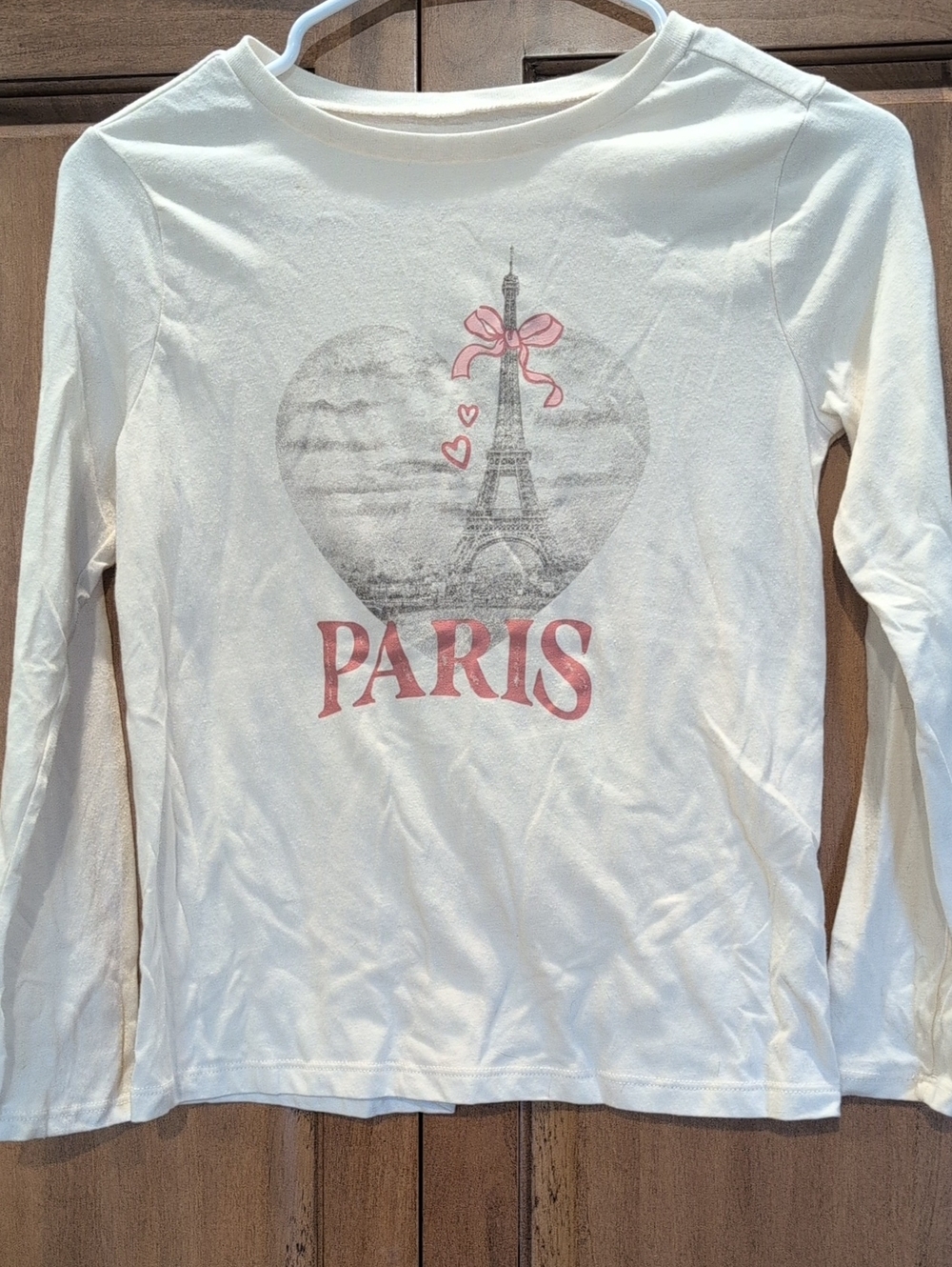 OshKosh B'gosh Cream Long-Sleeve Paris Graphic Tee with Pink Accents